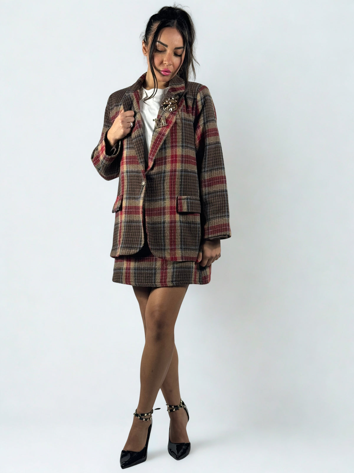 Completo Rouge Check - Lumaya Boutique 